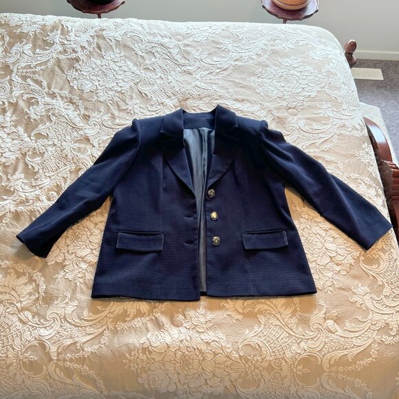 Navy Blue Designer Tailor-Made One-Of-A-Kind Women's Pant Suit! - Picture 7 of 14